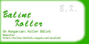 balint koller business card